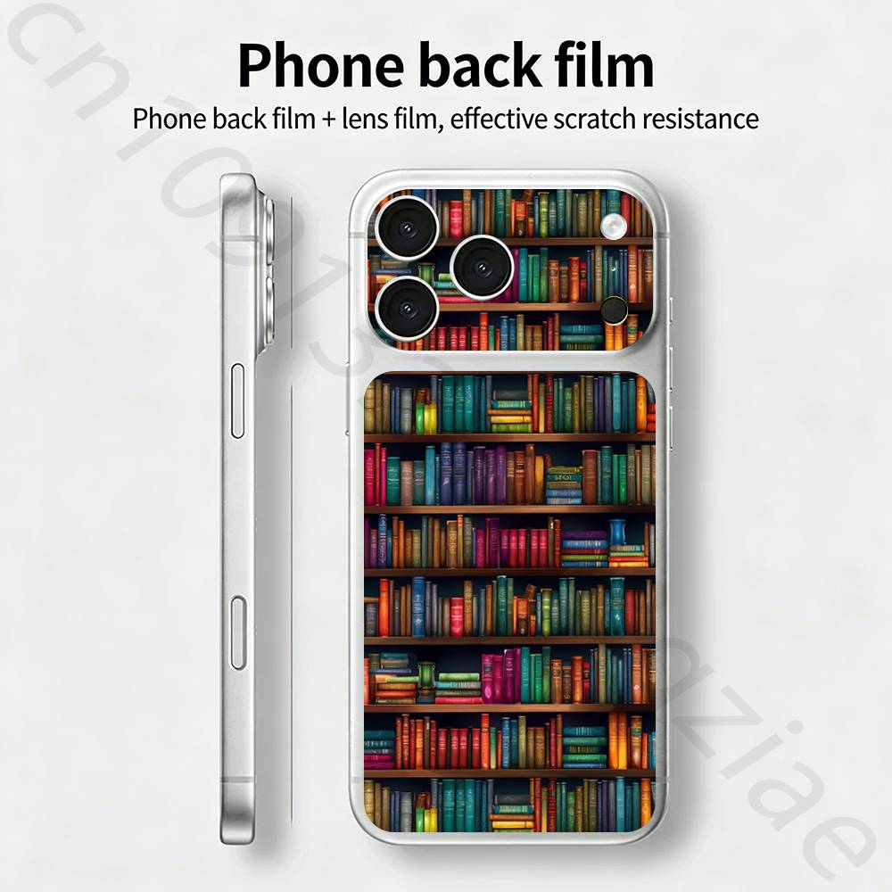 Креативная наклейка-обертка TICKET в виде книжной полки для iPhone 17 Pro/Pro max Защитная пленка для задней панели, рамки, камеры