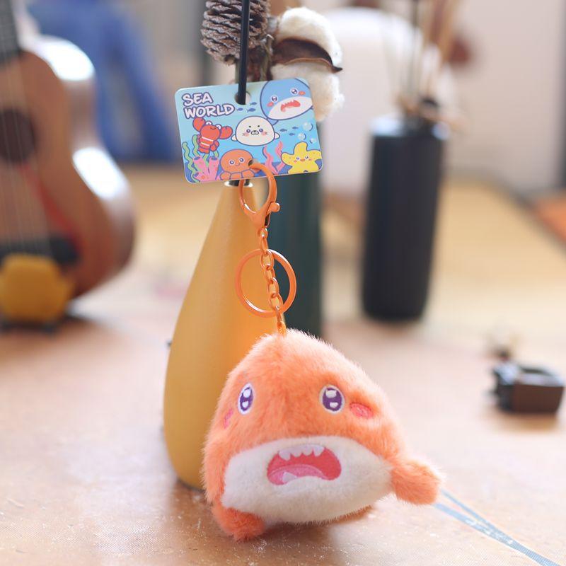 Cute Cute Marine Animal Jellyfish Pendant Plush Toy Doll Crab Lobster Keychain Bag Hanging Decoration