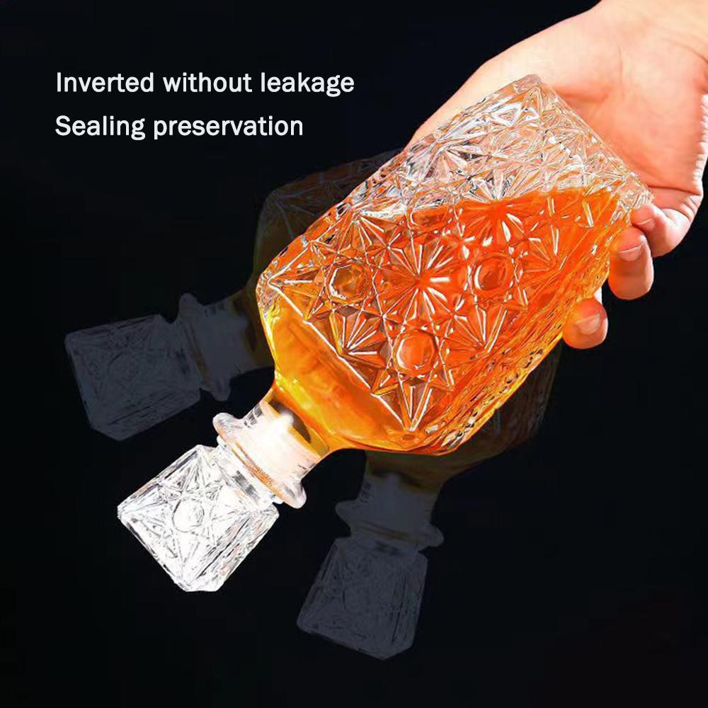 Carving Glass Wine Bottle, Whiskey Red Wine Liquor Wine Separator, Wine Cabinet Decoration, Empty Wine Bottle, 8000/1000ML