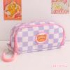 Cute Plaid Large Capacity Pencil Cases Kawaii Pouch Bag Box Back To School Supplies Korean Organizer Stationery