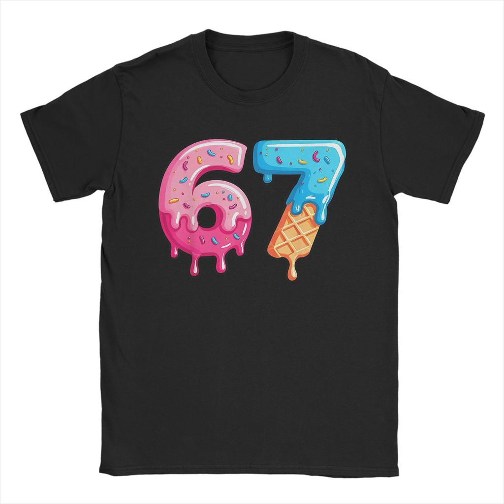 Men Women Fun Six Seven 6 7 Meme T Shirts  Cotton Clothing Funny Short Sleeve Crew Neck Tee Shirt Big Size T-Shirt