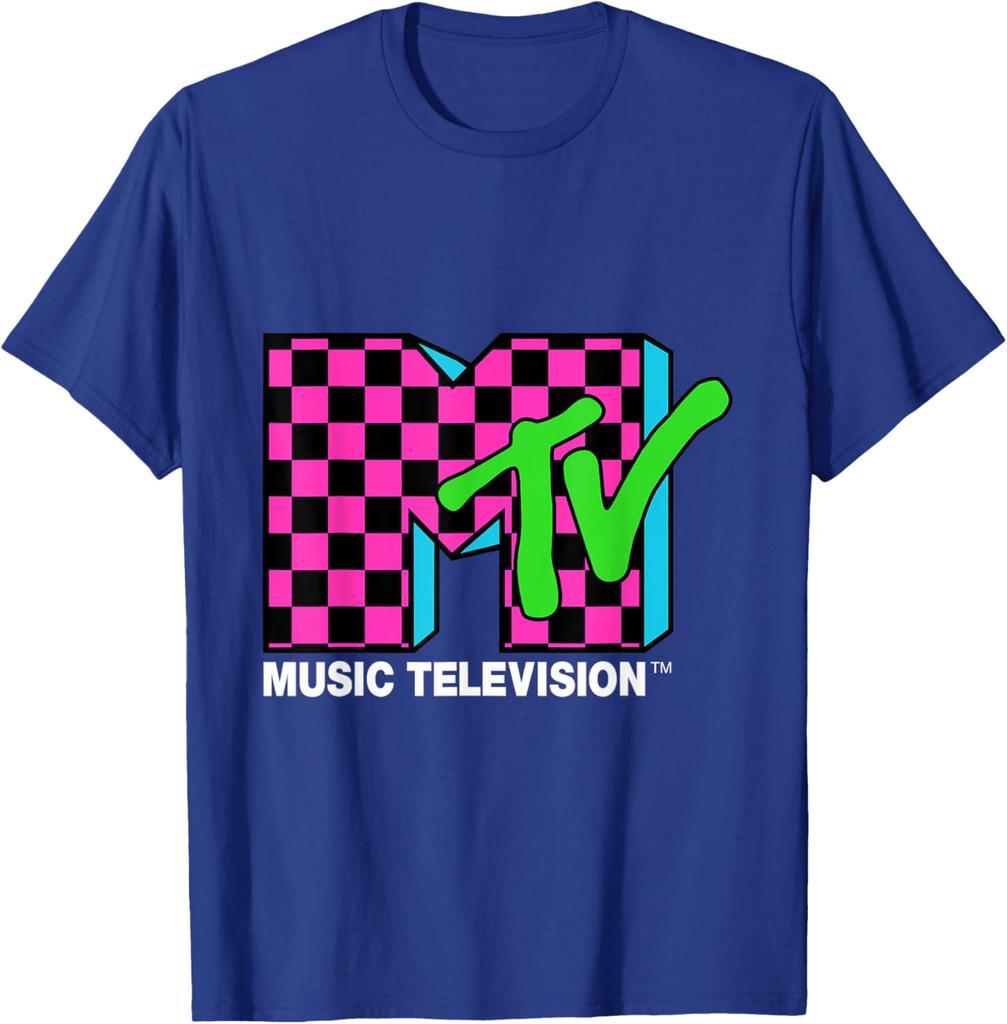 Летняя Классическая Хлопковая Футболка с Коротким Рукавом с Узором MTV