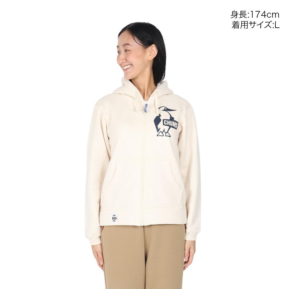 Hooded Sweatshirt Booby Logo Zip Parka [Chums] Women's H/Natural×Navy