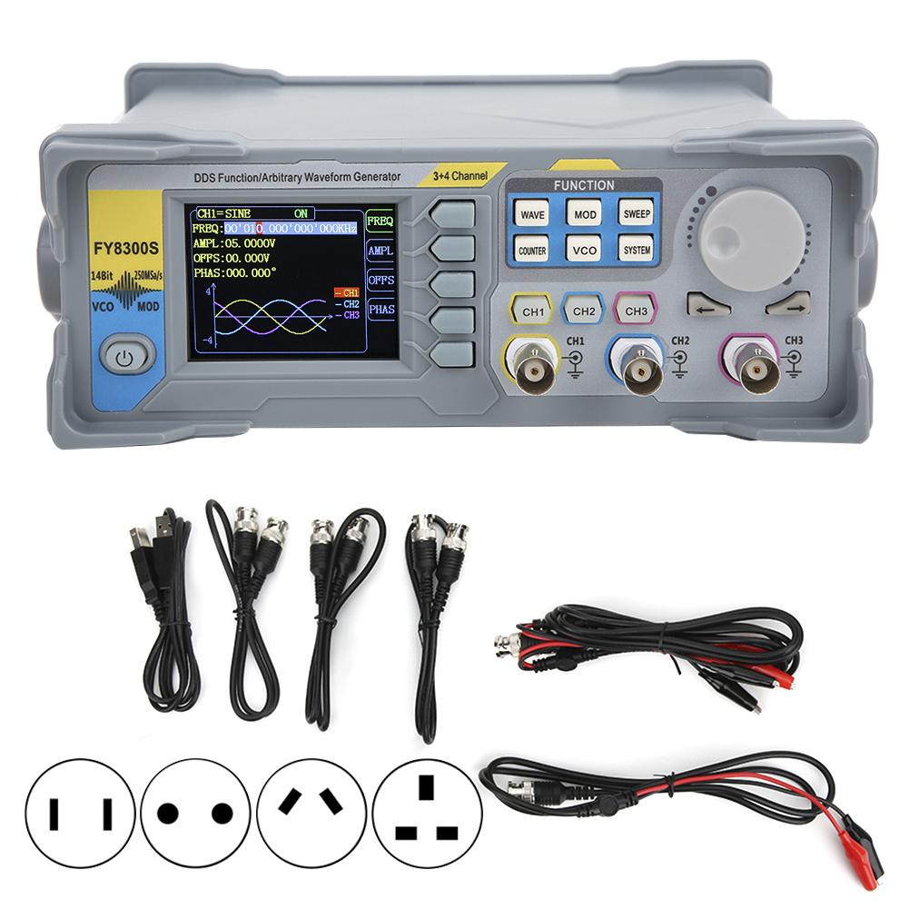 FY8300S 3-Channel Function Signal Generator Arbitrary Waveform Signal Generator 4 TTL Level Output Signal Source Board 100-240V