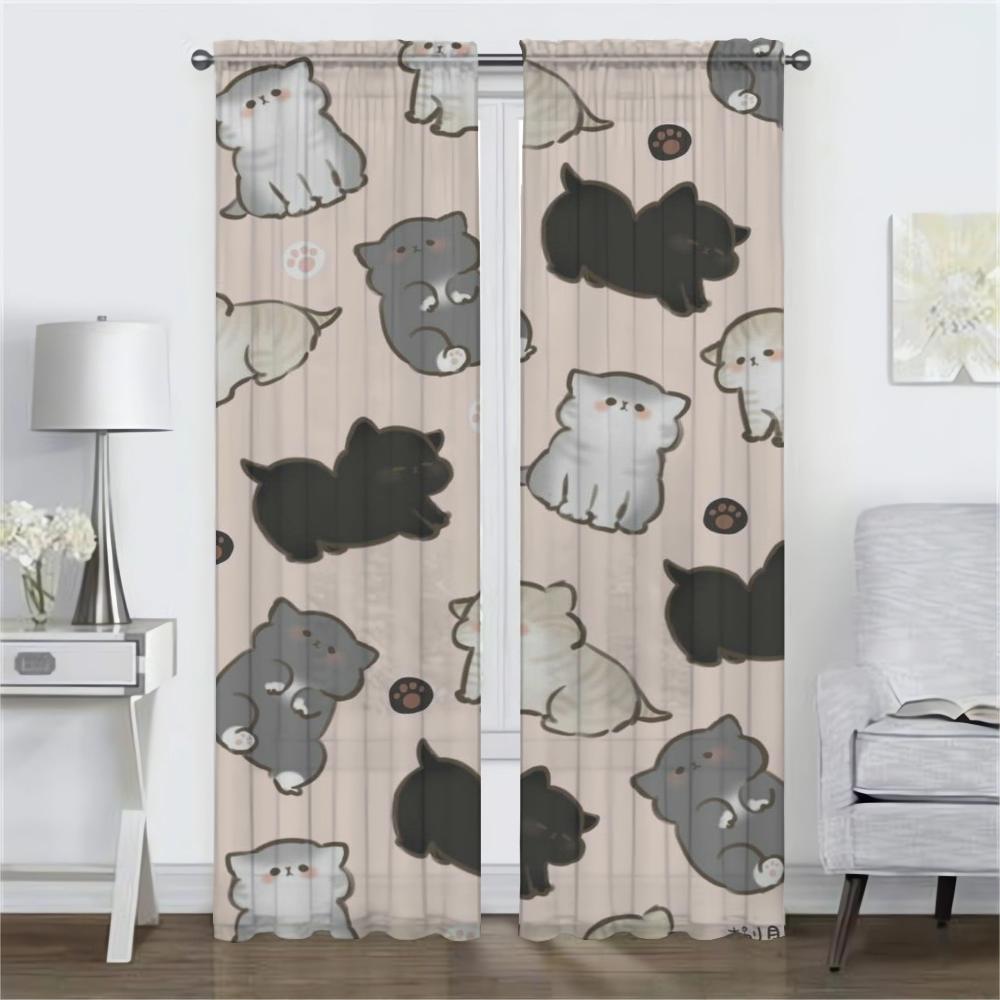 Blackout Curtains 2 Pieces Cut Cartoon Animal Home Interior Curtains for Camera Tulle for Bedroom Shades Partition Curtain Room