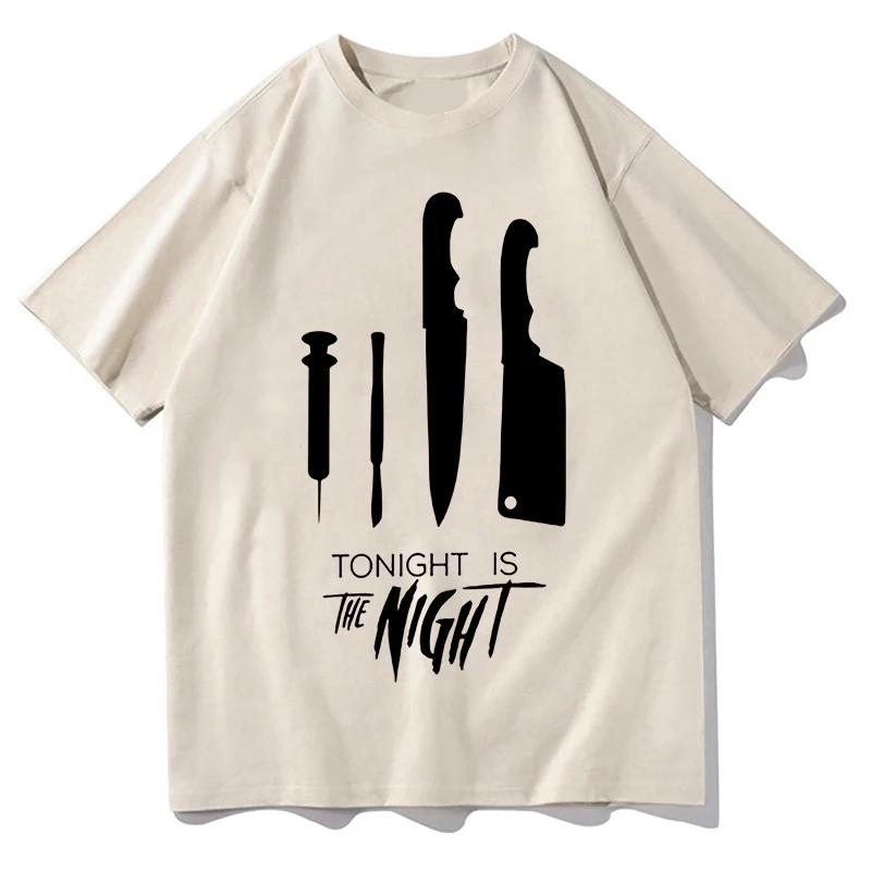 Винтажные Футболки 'Tonight's The Night' Декстер Морган Мужские Женские Повседневные Оверсайз С Короткой Рукавом Футболки Высококачественная Хлопковая Футболка