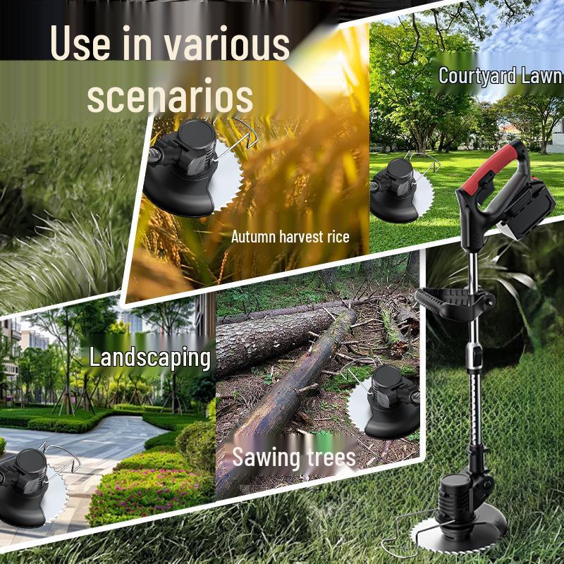 Аккумуляторная газонокосилка и ручной электрический триммер для травы