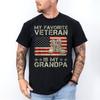 My Favorite Veteran Is My Grandpa Combat Boots American Flag Vintage T-Shirt