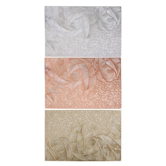 Золотой металлический полый прямоугольный коврик для стола, термостойкая обеденная подставка из ПВХ