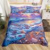 Beach Starfish Duvet Cover Twin Cute Ocean Creatures Bedding Set Tropical Beach Sea Shells Print Comforter Cover with Pillowcase