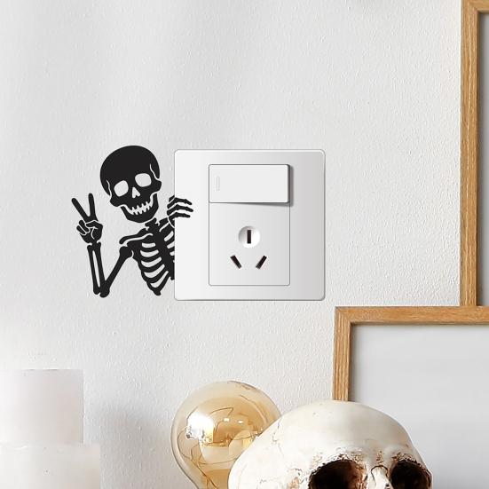Funny Skeleton Switch Sticker Light Switch Decals Self Adhesive Wall Art Decor