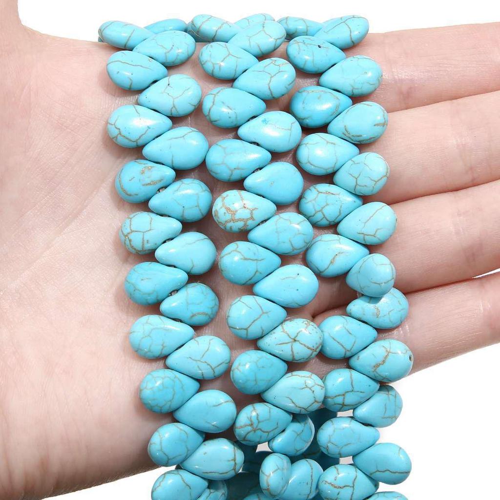Synthetic Blue Turquoise DIY Jewelry Twisted and Special-Shaped Beads with Abacus and Animal Spacer Styles