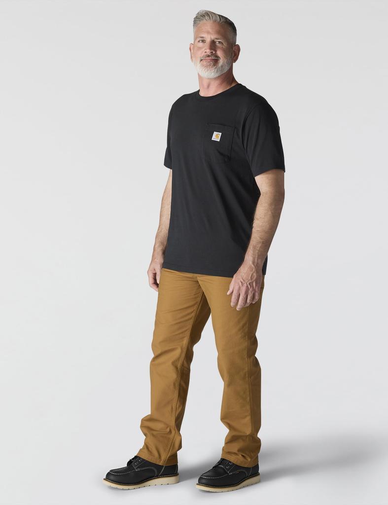 carhartt K87 Рабочая футболка с карманом, для высоких и крупных мужчин, черная, с коротким рукавом, X-Large