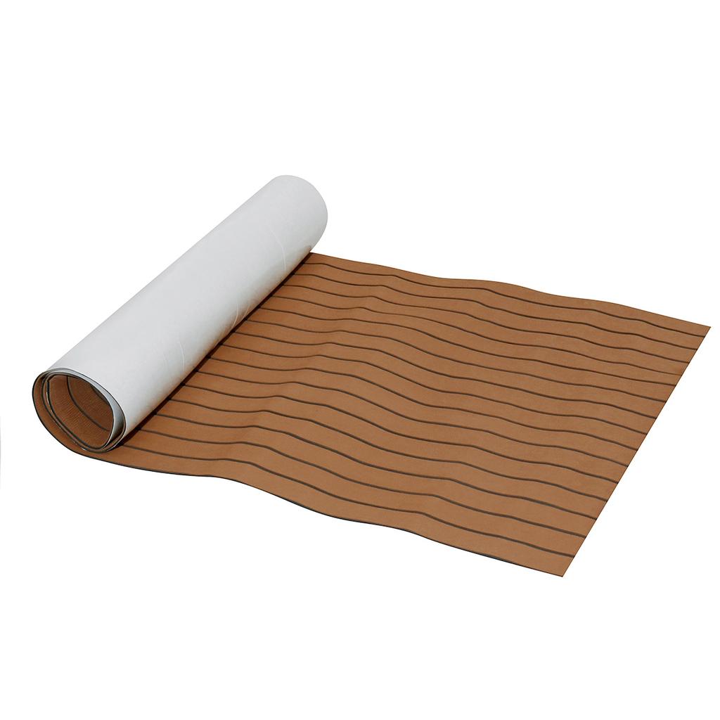 1Roll Self-Adhesive 2400x900x6mm Marine Flooring Faux Teak EVA Foam Boat Decking Sheet Accessories Floor Mat Decor Gray Carpet