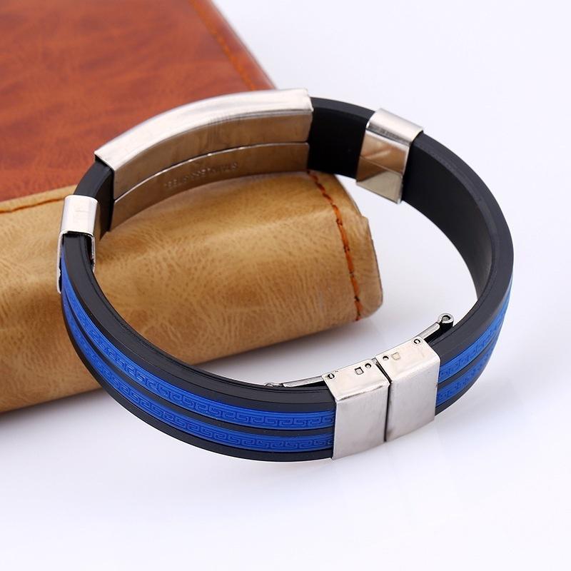 Мужская мода регулируемые браслеты из нержавеющей стали силикона с пламенем пряжка манжета браслеты рождественские подарки