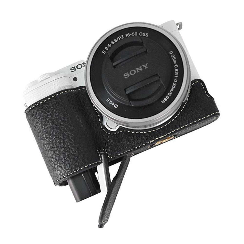 Получехол для камеры для Sony A6700 A6400 A6300 A6100 A6000 ZVE10 ZVE10II ZVE10M2 A7R5 A7CII A7C2 Крышка с открывающимся дном Искусственная кожа