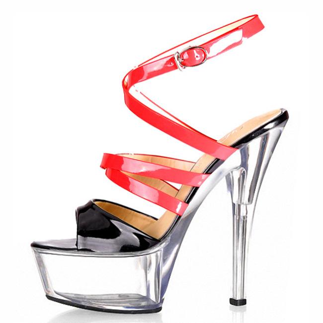 15 см высокие каблуки тонкие каблуки водонепроницаемые туфли на платформе сочетание цветов полые ненависть небо высокие хрустальные свадебные туфли женщины