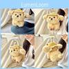 Plush Dog Adorable Toy Stuffed Doll With Summer Hat For Childrens Decor Room