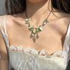 Цинк Цинковый сплав Винтажное ожерелье с цветком Сладкое ожерелье до ключицы Индивидуальное женское ожерелье Унисекс