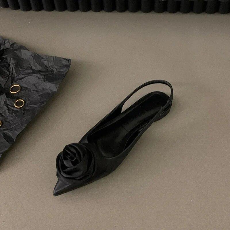 Летние дизайнерские женские сандалии, модные сандалии без шнуровки на плоской подошве со стразами, женские элегантные сандалии с острым носком на пятке