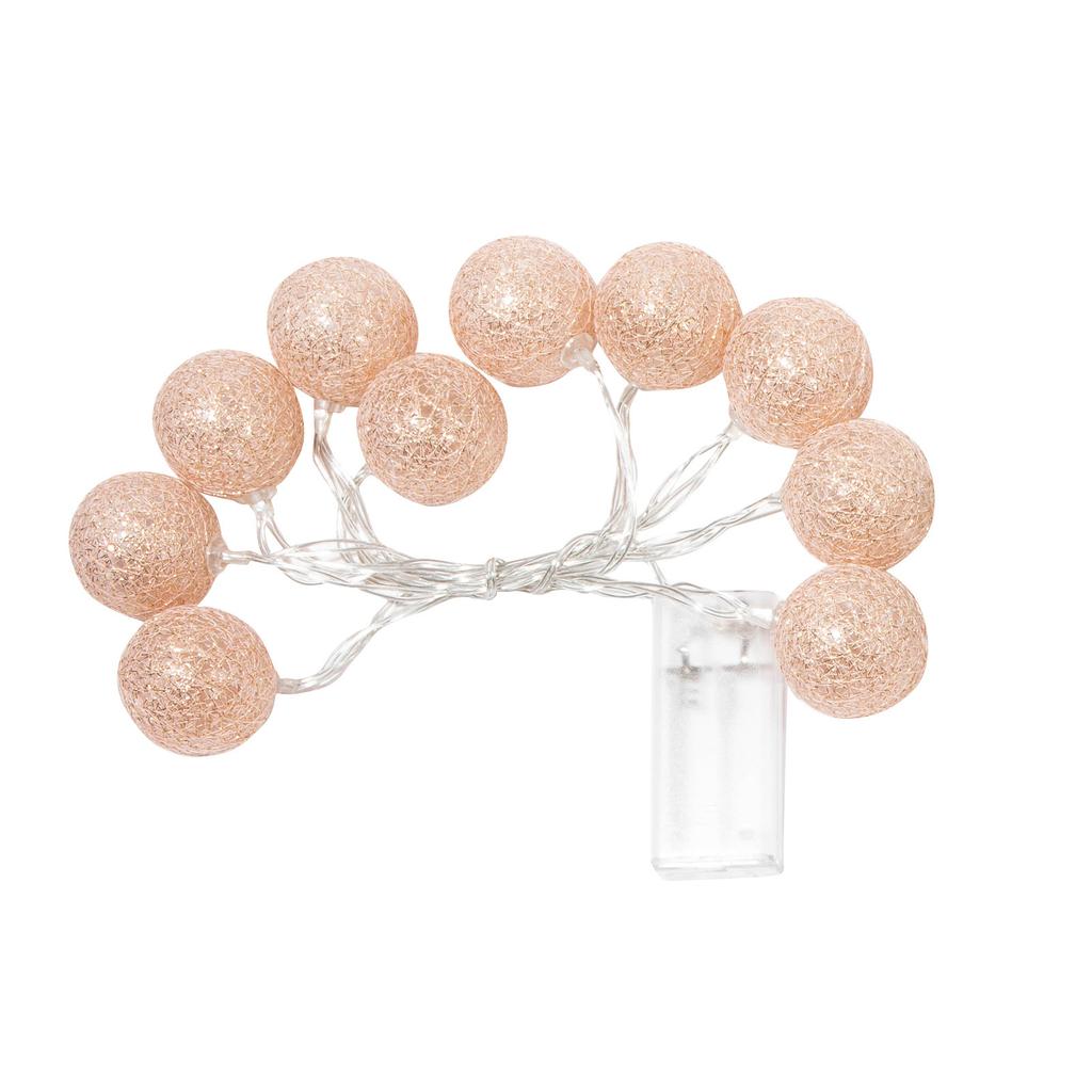 Cotton Balls Lights Battery Operated 10/20 LED Cotton Balls String Light 4.9/9.8ft Warm White For Bedroom,Party,Indoor,Wedding,Festival Decor