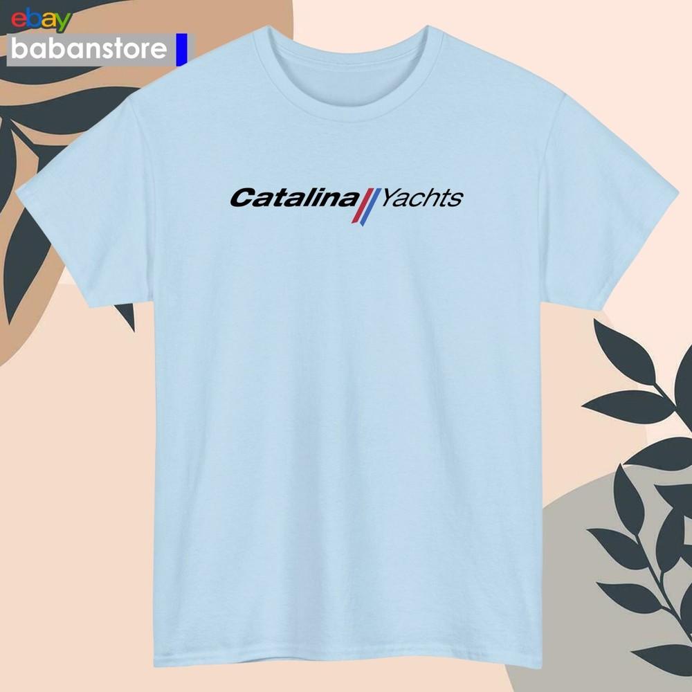 Футболка с логотипом парусных яхт Catalina Yachts Черный/Белый/Серый/Темно-синий/Красный/Светло-синий S5XL Унисекс