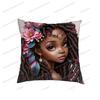 Милая Афро-принцесса с принтом кошки и собаки Наволочки для подушек Наволочка для подушки с африканскими девочками Декор для дома Подушка для сиденья, дивана, автомобиля, офиса