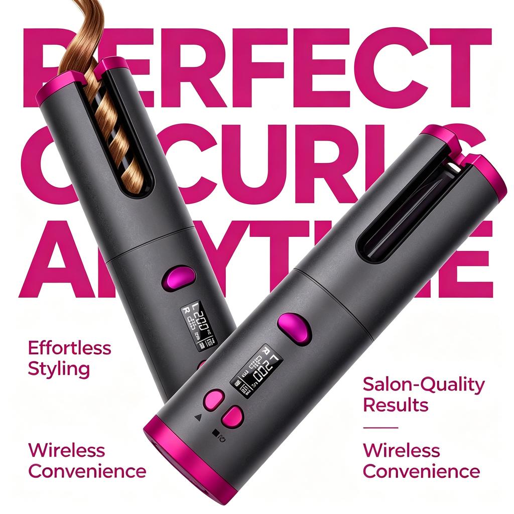 Rizador de pelo automático inalámbrico recargable por USB portátil para rizos perfectos