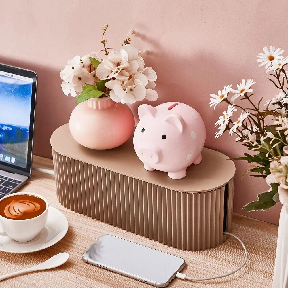 Plastic Power Line Storage Case Dustproof Wire Storage Box WiFi Router Socket Storage Box  Office