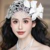 Французский стиль свадебная кружевная цветочная шляпа ретро свадебная повязка на голову романтический свадебный головной убор украшения для волос