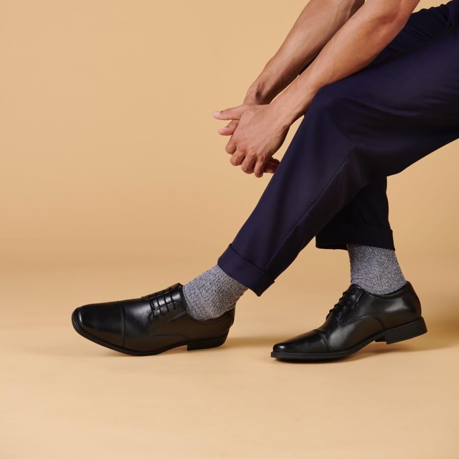 [Clarks] Деловая обувь, Кожаная обувь, Tilden Cap, Мужская, Черная кожа, Размер 25,5 см