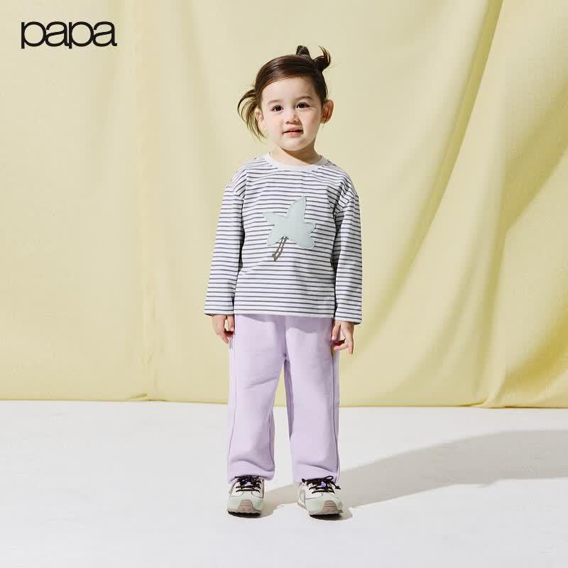 PAPA Kids Long-Sleeve Cotton Graphic T-Shirt