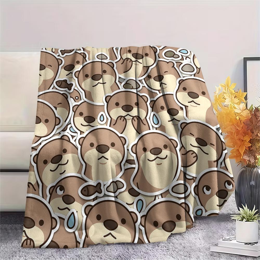 Cute animal panda dolphin Print Flannel Blanket High quality Comfortable for All Seasons Home Decor Warmth and Comfort Perfect for Christmas Gifts