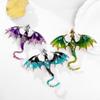 Wuli&baby Enamel Dragon Brooches For Women Men Rhinestone Flying Legand Animal Party Office Brooch Pins Gifts