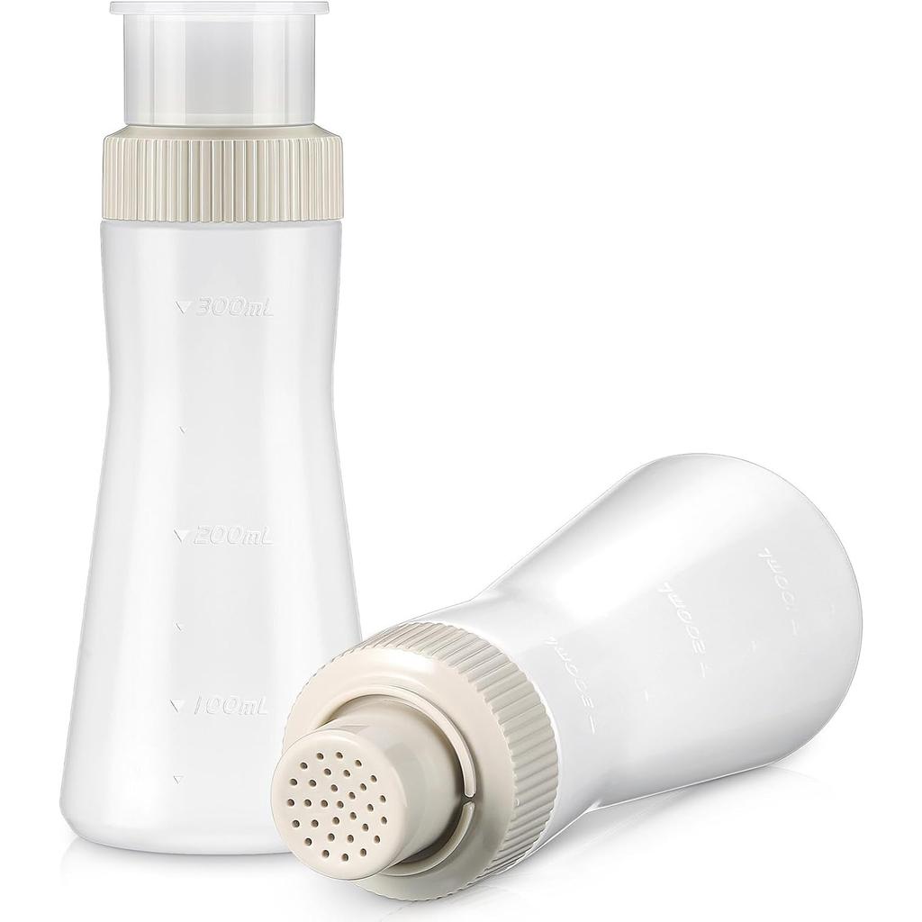 2PCS Cake Syrup Dispense 350ml Graduated Plastic Squeeze Bottle for Soaking Simple Honey Syrup Rain Spray Bottle with Sealing Lid Easy Storage