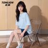 Женская футболка TonLion из чистого хлопка, свободного кроя, с коротким рукавом