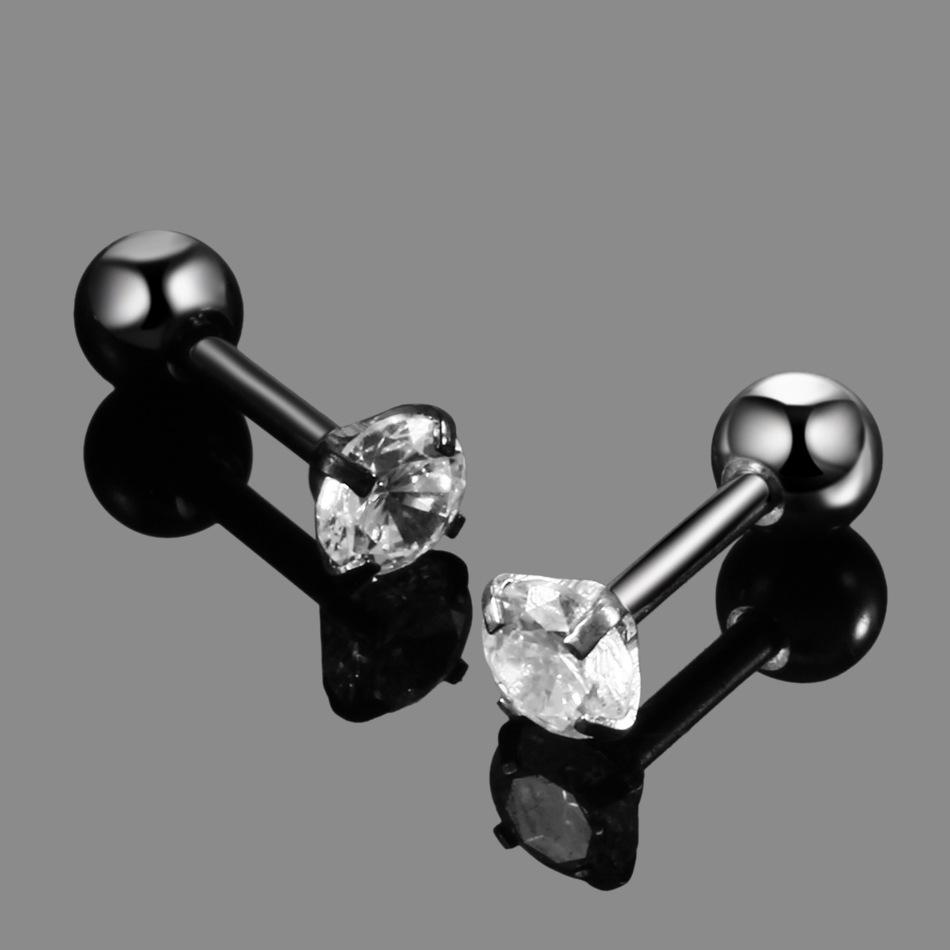 Модные медицинские циркониевые 4 зубца для пирсинга хряща с кристаллами для женщин и мужчин, серьги-гвоздики из нержавеющей стали для козелка уха