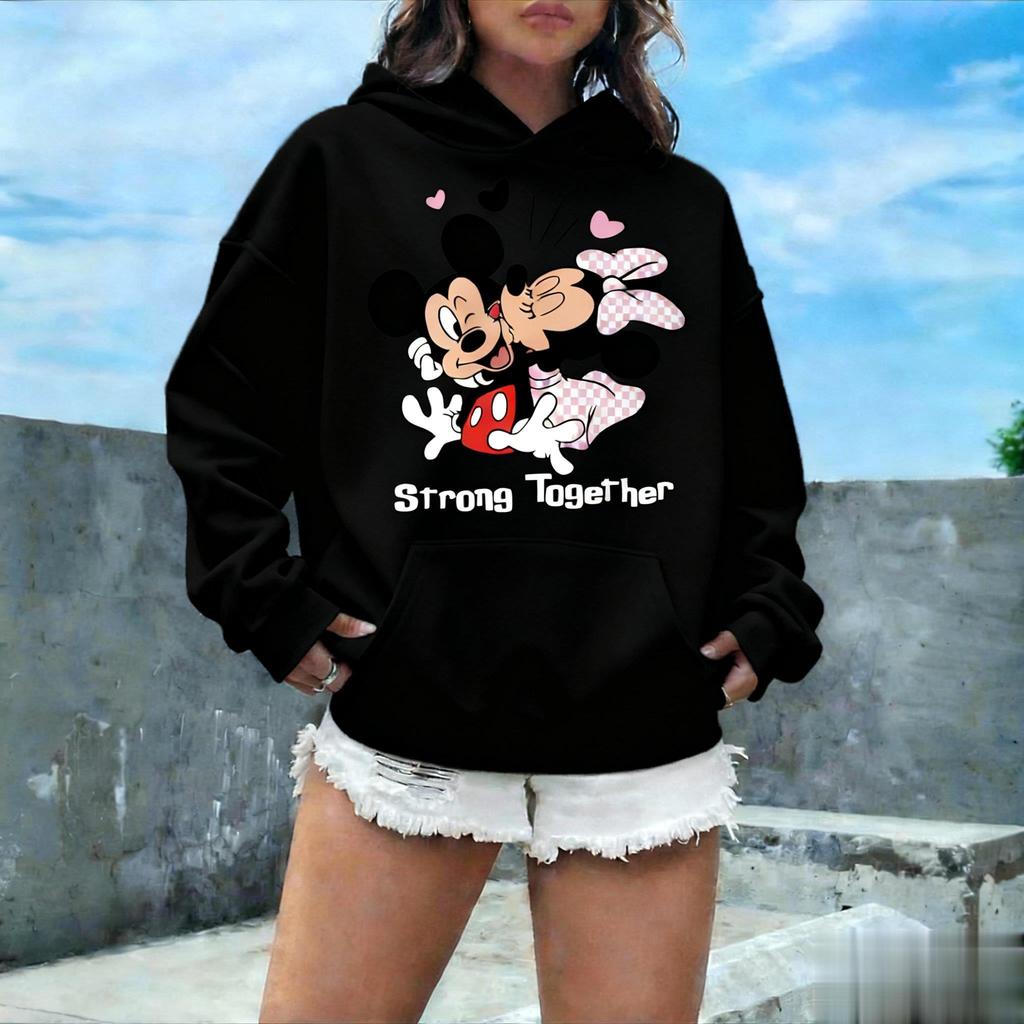 Унисекс Худи с графическим принтом Disney Happy Halloween Женская Мужская Мультяшный Пуловер Толстовка Уличная Одежда Осень Повседневная Мода Трендовая