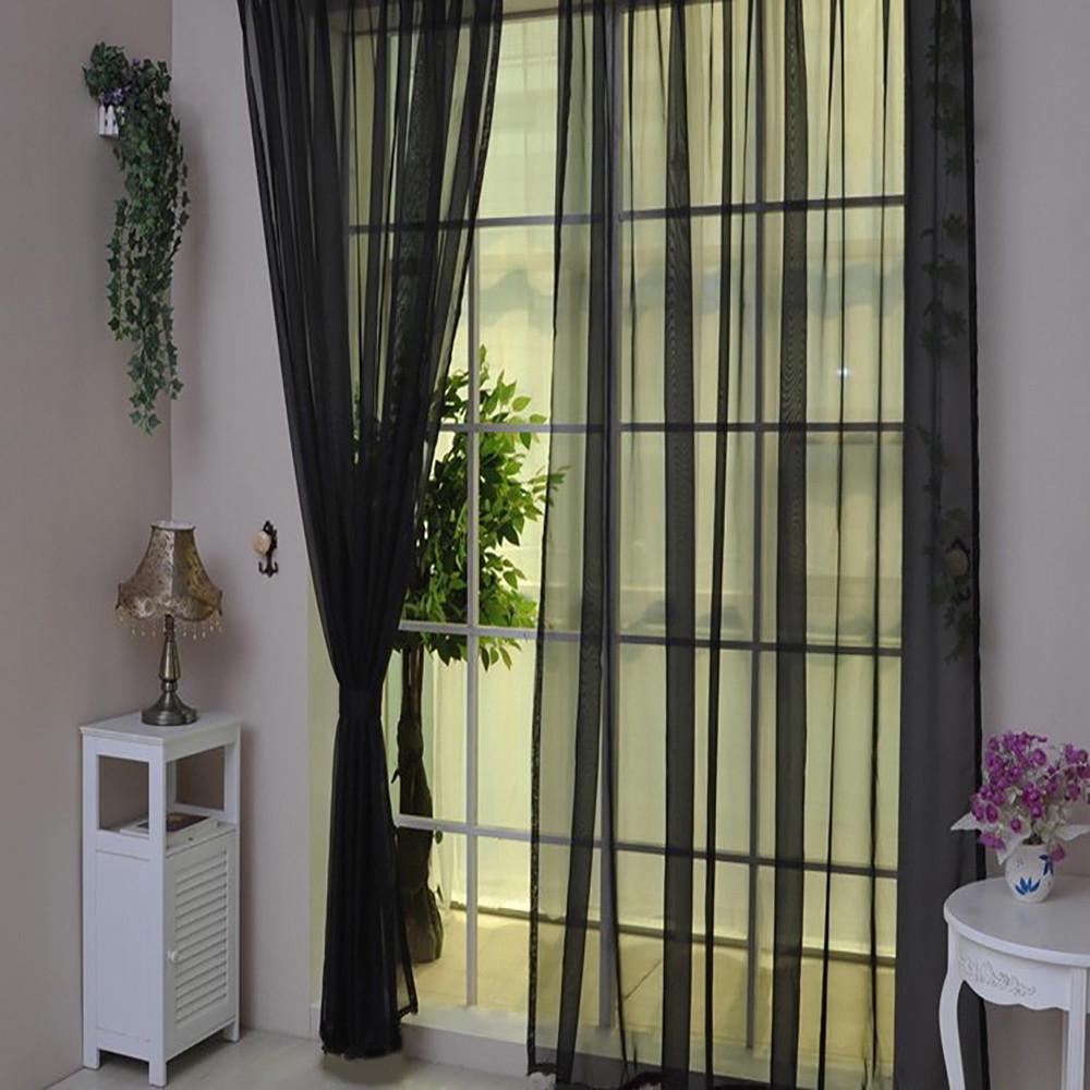 1 PCS  Color Tulle Door Window Curtain Drape Panel Sheer Scarf Valances
