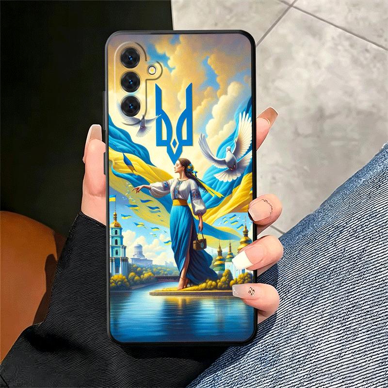 Blue Yellow Ukrainian Girl Soft Phone Case for Samsung A17 A37 A57 A16 A26 A36 A56 A15 A25 A35 A55 A14 A24 A34 A54 A13 A23 A33 A