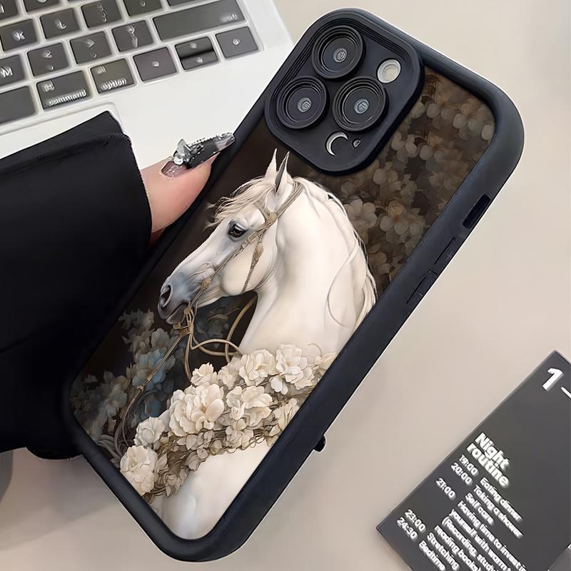 Ретро чехол для телефона с узором лошади, подходит для iPhone 17 16 15 14 13 12 11 Pro/ Max /Plus, противоударный