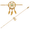 [N6979] - Gold Plated Bracelet 'Navajos' Turquoise Gold (dreamcatcher) - 20x12 Mm