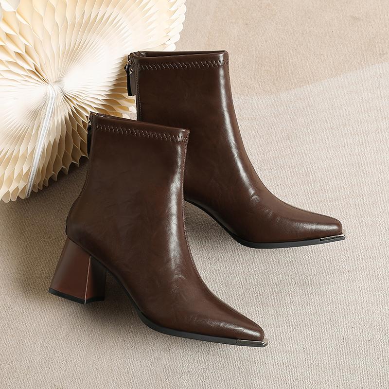 Winter Pointed Sexy/Comfortable Zipper Square Heel Casual Knight Boots Fashionable New Elegant Banquet High-Heeled Women'S Boots