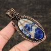 Драгоценный камень содалит, медная проволока ручной работы, подарочная ювелирная подвеска 3,27 дюйма v9y47