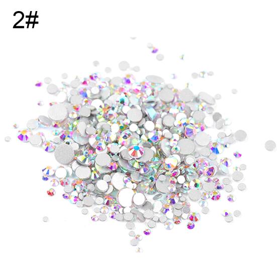 1440Pcs Glitter DIY 3D Flat Nail Art Rhinestone Sequins Decoration Manicure Tips