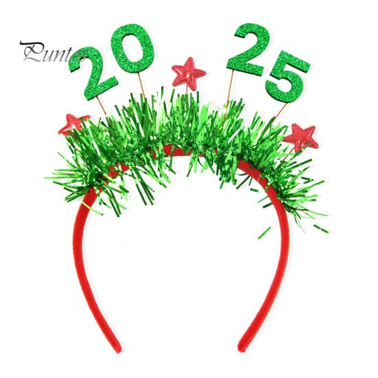 Золотой 2025 Новый Год Повязка На Голову Вечеринка Свадьба Сцена Головной Убор Праздничный Костюм Аксессуар Для Волос Для Женщин Девочек