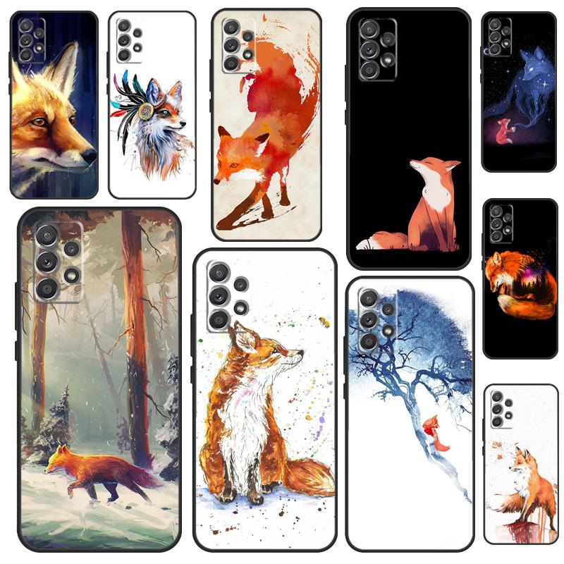 Акварельная живопись Лиса Чехлы Для Samsung A53 A33 A23 A13 A73 A12 A22 A32 A42 A52 A72 A50 A51 A71 A14 A34 A54