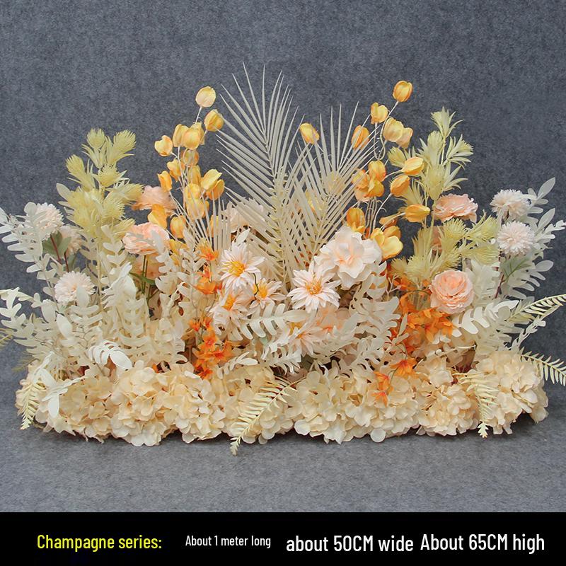 Wedding Aisle Floral Arrangement: Artificial Flower Basket & Row Decoration