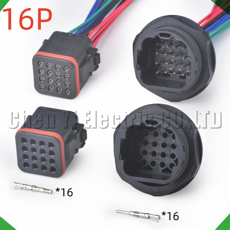 16 Pin Automotive Connectors headlight Wire harness Plug 132016-001 132016-000 For Lveco X5000 M3000S