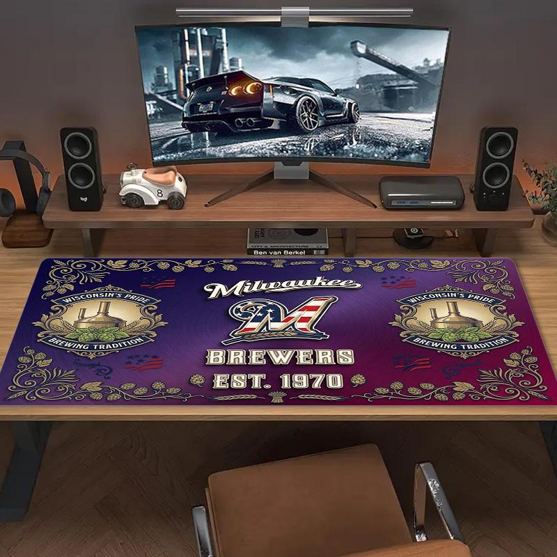 Коврик для мыши Milwaukee Brewers Большой игровой коврик для стола Нескользящий коврик для ноутбука и планшета XXL Мини-коврик для ПК Игровой коврик с заблокированным краем